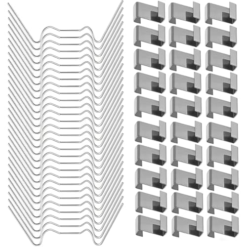 Clips De Vitrage Serre, Clips de Vitrage pour Serre Clips de Fixation, Kit de réparation d'accessoires de Serre, 50 Pinces en W pour Verre de Serre, 50 Clips...