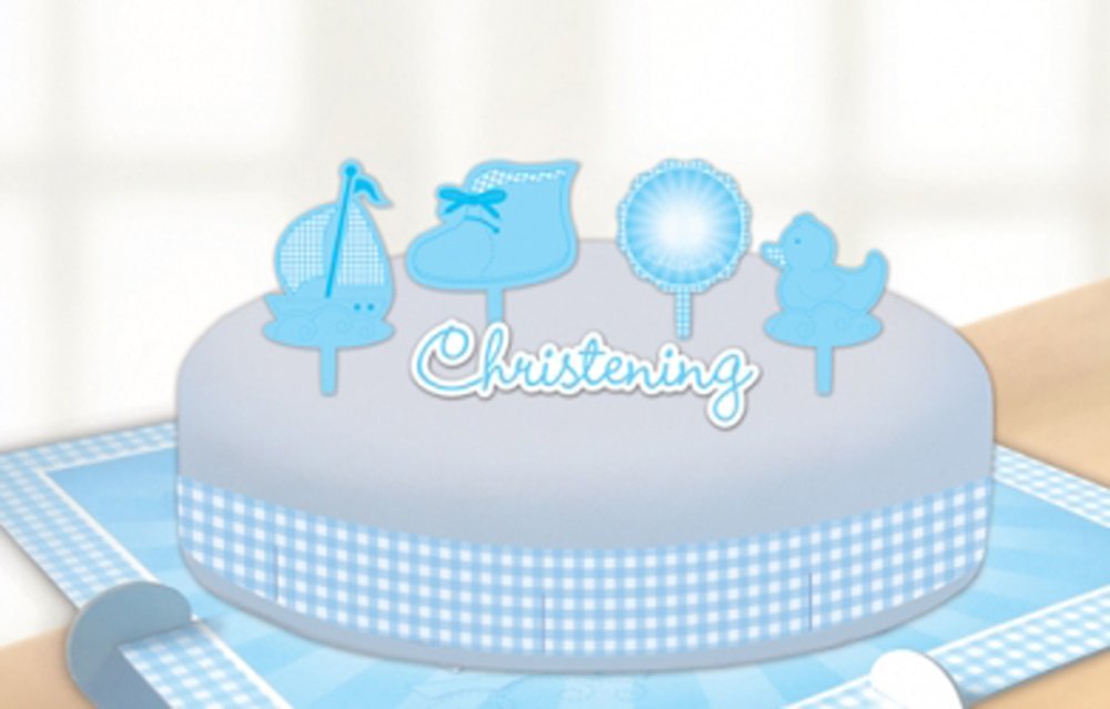 amscanChristening Blue Booties Cake Decorating Kits