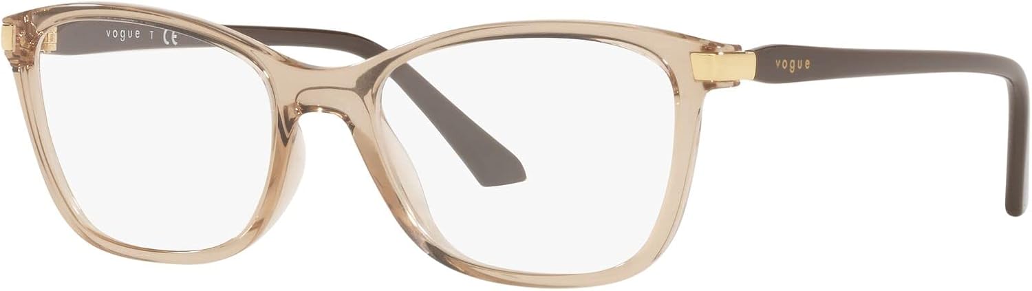 Vogue Eyewear Women's Vo5378 Square Prescription Eyewear Frames Transparent Brown/Demo Lens 51 Millimeters image 2 of 7 B09V6PYWR4