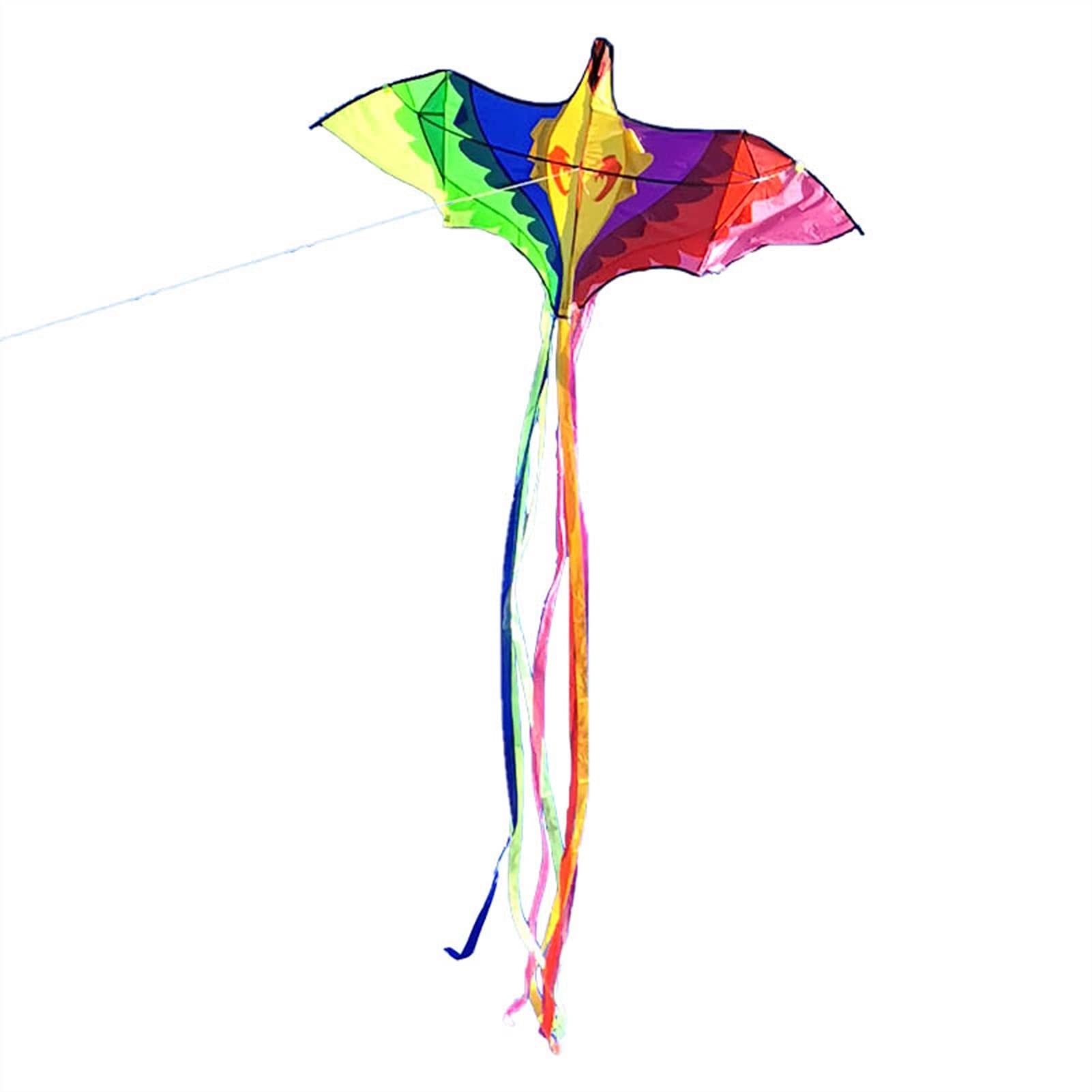 Cometa para niños, cometa colorida de Phoenix, cometa grande para niños, cometa para adultos, fácil de volar, cometa de cola larga, cometa colorida