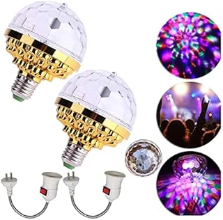 Colorful Rotating Magic Ball Light,Party Lights Activated Disco Ball for Party Birthday/Wedding/Pub/Home Use/Xmas/DJ/Dance/KTV(with Socket) (2pcs)