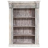 Étagère en bois massif fabriquée à la main : l'étagère haute en bois robuste convainc par son aspect vintage intemporel. Idéal comme bibliothèque, séparateur de pièce ou étagère murale pour le salon, la chambre à coucher, le bureau ou le couloir