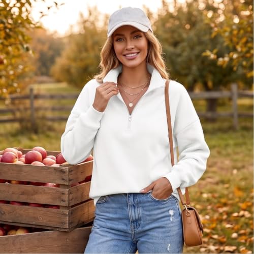 Half Zip Pullover Women Oversized Casual Fleece Lightweight Pullover Shirt - image 6