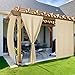 NICETOWN 2 Panels Rod-Free Outdoor Curtains for Patio Waterproof, Sticky Top & Back Tab Bottom with Free Rope for Wind Resistance, Weatherproof Drapes for Gazebo/Porch, W52 x L84 in, Biscotti Beige