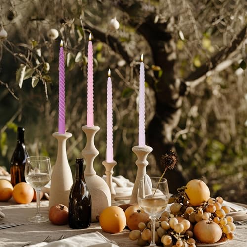 MAITREYA Orange Taper Candles Stick Spiral Twisted Candles-Set of 12 for Decoration Weddings Party Church-Unscented Dripless Candles,10inch(F-Gradient Orange) by MAITREYA - Used condition - Image 5