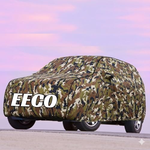 Image of Kayme UltraShield All Weather Premium eeco Car Cover 6-Layer Waterproof Fabric, UV & Heat Reflective - Rain, Sun & Dust & Bird‐Dropping Resistant, Indoor /Outdoor Full Body Protection - Jungle