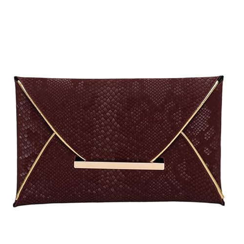 Bolso de mano tipo sobre, de piel sintética, para bodas, fiestas y eventos nocturnos, Red, 290.00x10.00x180.00mm Bolso de mano tipo sobre, de piel sintética, para bodas, fiestas y eventos nocturnos, Red, 290.00x10.00x180.00mm