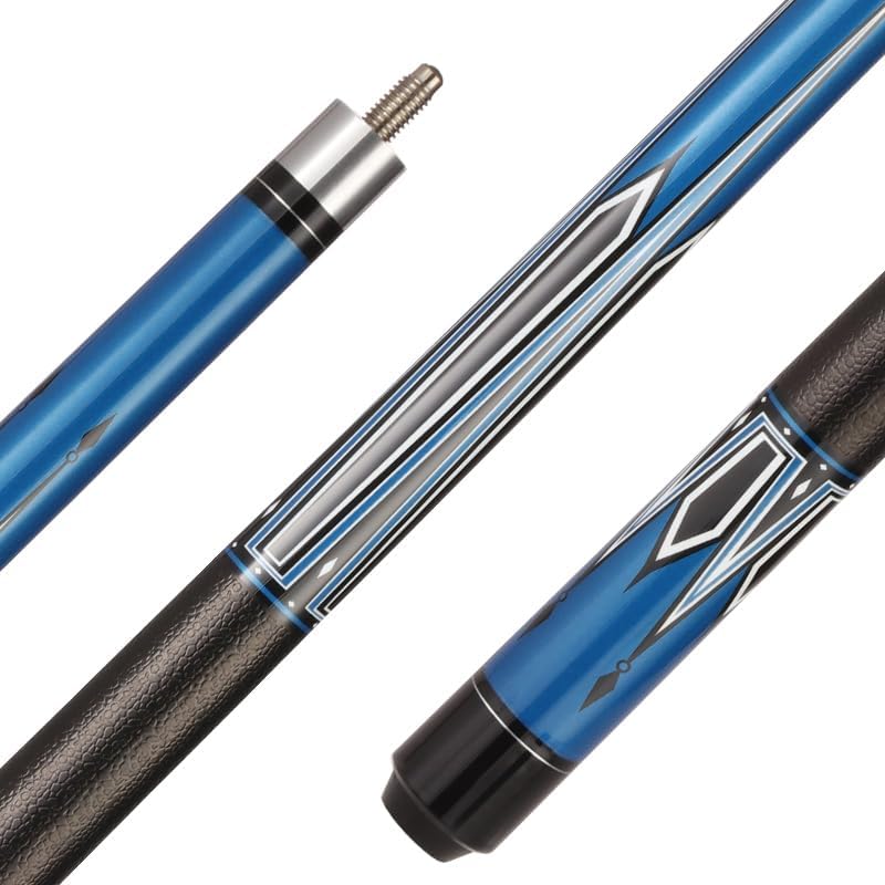 58 Inch Pool Cue, 10mm Tip White Ash Wood Shaft Billiards Stick with PU Leather Grip, Professional Billiard Cue for Men Women, 1/2-Piece House Cue for Bar, Club, Home Game Room
