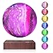 VGAzer Lámpara de luna levitante que flota y gira libremente en el aire con luces LED que cambian gradualmente entre 7 colores, luz decorativa para niños amantes amigos (base cuadrada)