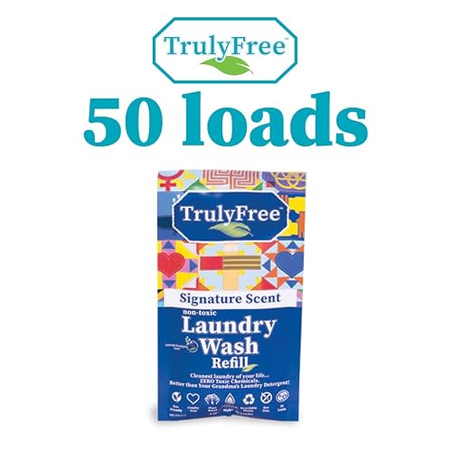 Truly Free Laundry Detergent for Sensitive Skin | Gentle & Safe for Baby Clothes | Plant-Based | Easy to Dissolve to Create a Liquid| Include 1 Refillable Bottle| Signature Scent (50 Loads) - Thumbnail 3