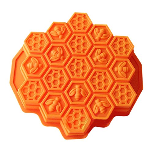 eoocvt Bee Honeycomb Cake Mold Mould Soap Mold Silicone Flexible Chocolate Mold Orange