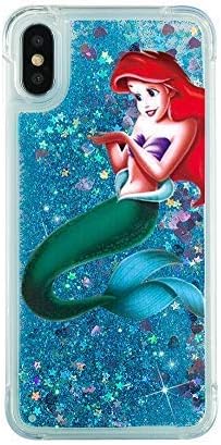 Gotech Compatible for iPhone X 10 or iPhone XS Case Brilliant Luxury Star Twinkling Glitter Protective skin,Bling Bling Little Mermaid Ariel Snow White Eating/ Holding Logo Apple (Ariel)
