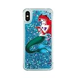 Gotech for iPhone X 10 or iPhone Xs Case Brilliant Luxury Glitter Liquid Floating Hard Back Protective,Bling Bling Little Mermaid Ariel Snow White Eating/Holding Logo Apple (Ariel)