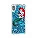 Gotech for iPhone X 10 or iPhone Xs Case Brilliant Luxury Glitter Liquid Floating Hard Back Protective,Bling Bling Little Mermaid Ariel Snow White Eating/Holding Logo Apple (Ariel)