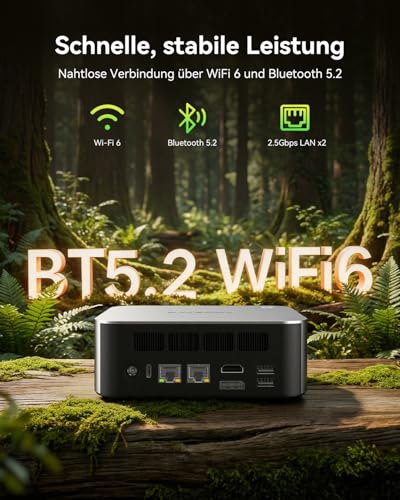 AOOSTAR MACO Mini PC R7 6850H(bis zu 4,7GHz) Mini Desktop Computer 24GB RAM 5 1TB PCIe4.0 SSD, Micro PC W11 Pro Radeon 680M/OCuLink/2xUSB4/2x2,5G LAN/4K Quad-Display/Fingerabdruck Entsperren