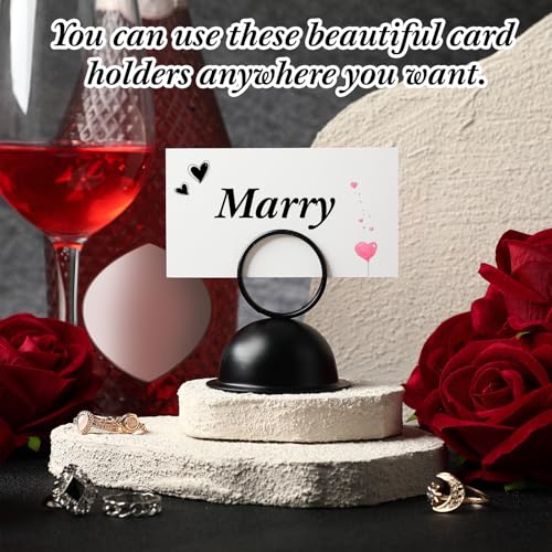 MorningRo 24 Pcs Wedding Table Place Card Holders Metal Table Number Holders Stand Sign Tabletop Menu Stands Sign for Wedding Christmas Restaurant Banquet(Black) by MorningRo - Image 4