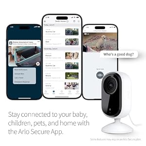 Arlo Essential Indoor Security Camera 2K (2nd Gen, 2023 Release) - Wired Plug-in Power, Person Recognition, Animal Detection, 1-Month Trial of Secure Plan, Automated Privacy Shield, 1 Cam, White — photo 3 of 6