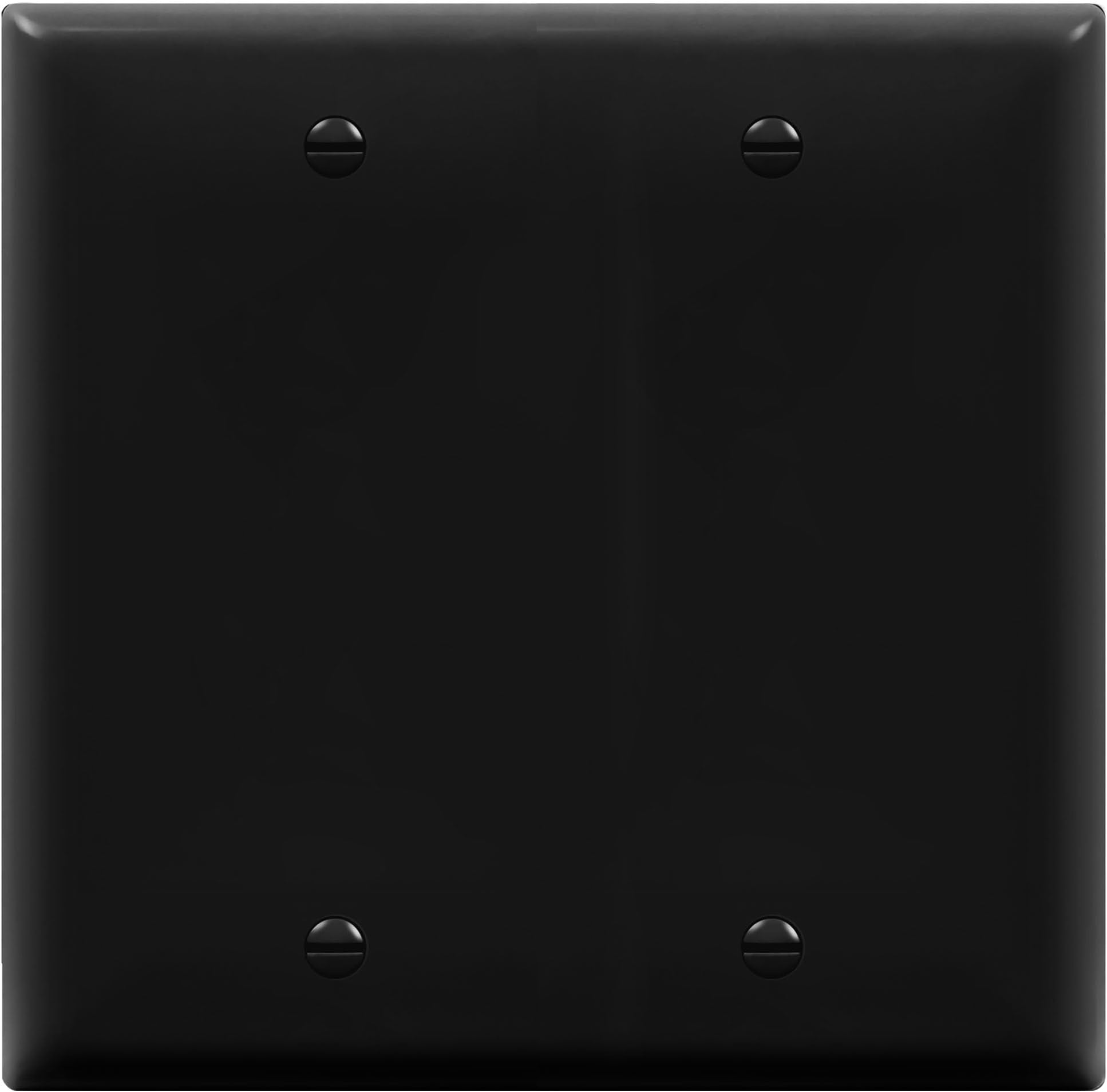 ENERLITES Blank Device Wall Plate, Size 2-Gang 4.50" x 4.57", Polycarbonate Thermoplastic, 8802-BK, Black