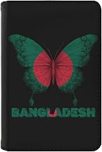 Bangladesh Flag Butterfly Passport Holder for Travel, Passport Cover Wallet for Women Men, PU Leather Passport Book Card Holder Case with Pen,Travel Gifts
