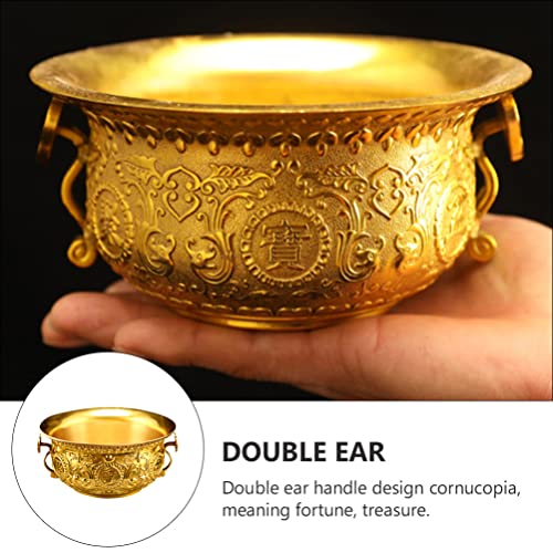 Cabilock Chinese Fortune Golden Treasure Basin Statue Feng Shui Wealth Porsperity Figurine Money Bowl Ornament For Wealth Success Good Luck Home Office Decoration #TOP4
