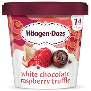 Haagen-Dazs White Chocolate Raspberry Truffle Ice Cream, 14 Fl Oz