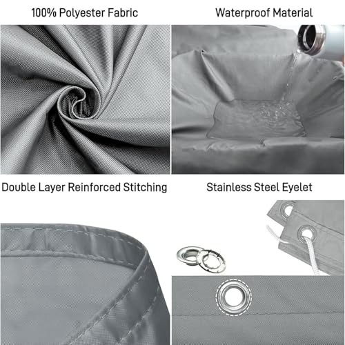 Voile d'ombrage extérieur imperméable gris foncé 6x6m avec oeillets - 5