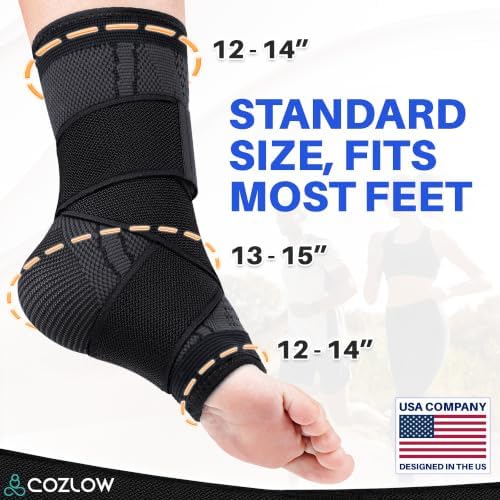 Ankle Brace for Achilles Tendonitis, Plantar Fasciitis, Sprain, Dark Gray — 사진 2