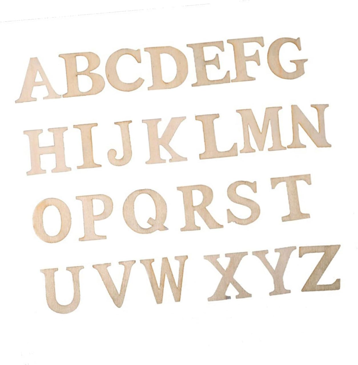 Wooden Alphabet Letters Set 52pcs Wood Slice Letters Boys and Girls Room Decor Craft Wall Decor DIY Handmade