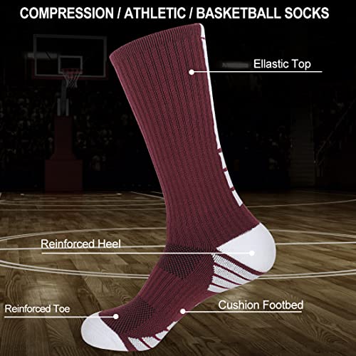 Dingcooler Elite Basketball Socks 2 Pairs, Mid Calf Athletic Socks For Men Women Boys Girls #TOP2