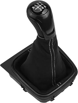 Leather Gear Manual Shift Knob Boot for Golf MK5/MK6 GTI R32 for Jetta A5 for A6 for GLI Manual 5 6 Speed Black Enhanced Grip Easy Installation Car Interior Upgrade6 Speed