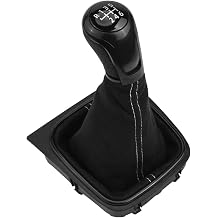 Leather Gear Manual Shift Knob Boot for Golf MK5/MK6 GTI R32 for Jetta A5 for A6 for GLI Manual 5 6 Speed Black Enhanced Grip Easy Installation Car Interior Upgrade6 Speed