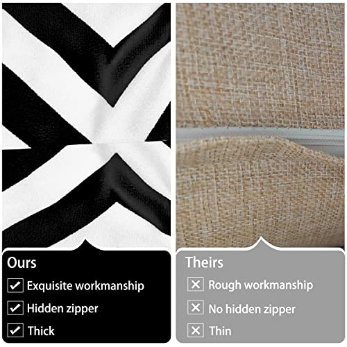Fancyoung Decorative Throw Pillow Covers Set Home Decoration Black Chevron Stripe Toss Throw Pillow Cover For Sofa 18" X 18",Set Of 2 #TOP3