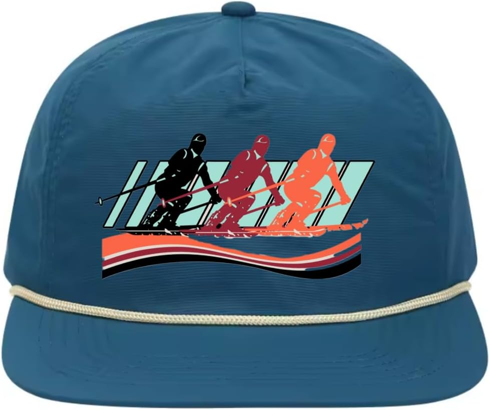 ThatsRad Retro Stripe Corduroy Skiing Hat Ski Snapback Rope