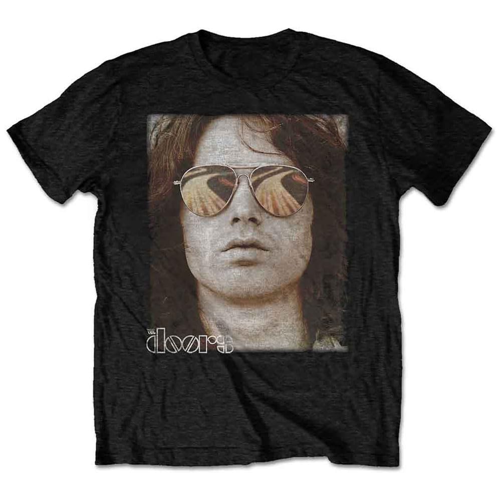 The Doors Men's Black T Shirt Jim Morrison Collapsed Band Logo Official M