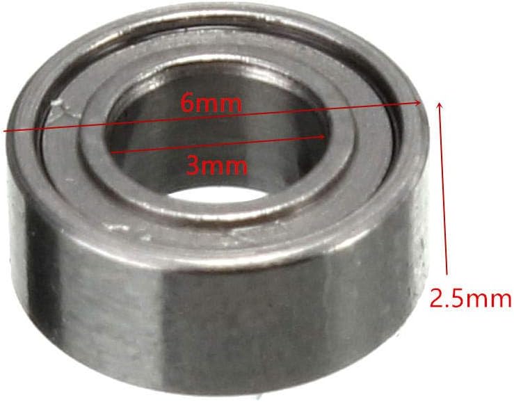 10Pcs MR63ZZ Miniature Steel Ball Bearings Skateboard Roller Rolling 6x3x2.5mm