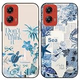 NBCDSUJ 2 Pack Summer Beach Phone Cases for Motorola Moto G Stylus 5G (2024) Only for 5G 6.7 Inch, Case Marine Life Ocean Pattern Design Shockproof Soft Protective for Women Girls Phone Cover Funda