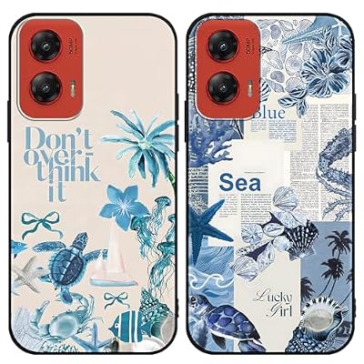 NBCDSUJ 2 Pack Summer Beach Phone Cases for Motorola Moto G Stylus 5G (2024) Only for 5G 6.7 Inch, Case Marine Life Ocean Pattern Design Shockproof Soft Protective for Women Girls Phone Cover Funda