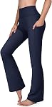 G4Free Flared Leggings Pantalons de yoga pour les femmes haute taille Pantalon de bootleg avec des poches Pantalonnes d'entraînement pour femmes Petite/Regular/Tall