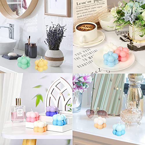 Konrisa 3D Bubble Candle Molds, 15 Cavity Cube Silicone Molds For Candles Making Soy Wax, Bubble Cake Molds For Baking Chocolate Dessert Cheesecake Mousse Cake Jelly Pudding #TOP5