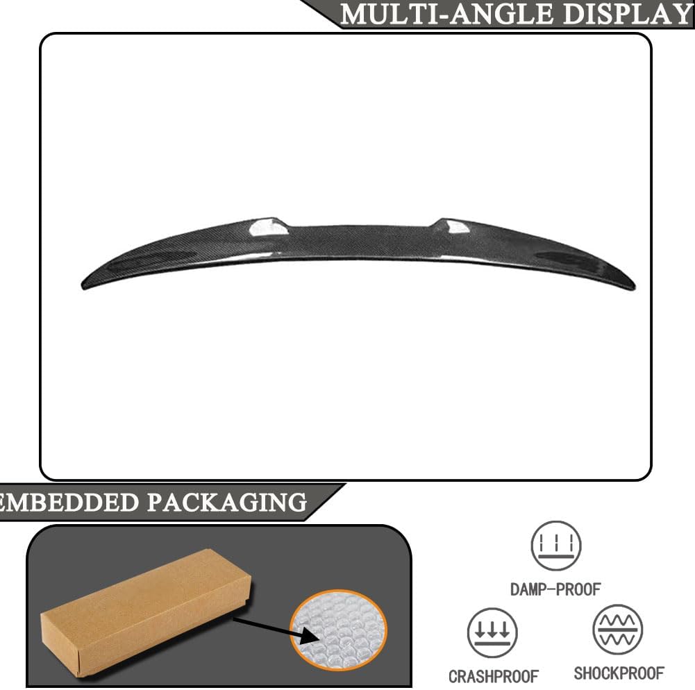 Real Carbon Fiber Trunk Spoiler Compatible with BMW X6M F96 Sport Utility 4-Door 2020-2024 Rear Boot Lid Highkick Wing Lip Factory Outlet