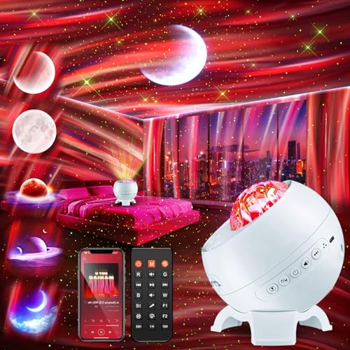 Image of Staryou Galaxy Projector Northern Lights Projector with Bluetooth Speaker | 180 Lighting Modes, 15 White Noise Sounds, Star Projector, Remote Control, Timer, Bedroom Decor & Gift