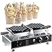 Kommerzieller Elektrischer Bubble-Waffelmaker, Waffeleisen Mit Doppelter Antihaftbeschichtung, 1500 W, Professioneller Bubble Cake Maker, Quiche Scones,Schwarz