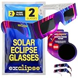 Solar Eclipse Glasses 2 Pack with 2 Phone Filters – ISO 12312-2 & CE & UKCA Certified Sun Viewing Glasses + Smartphone Filters, AAS 2026