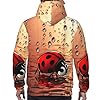 LZQPOEAS Art Ladybug Tracks Mens Fashion Hoodie Pullover Winter Fleece Hoodies Athletic Hooded Sweatshirt, Black, M #5