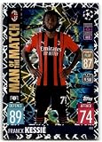 2021-22 Topps Match Attax UEFA Champions League #410 Franck Kessie AC Milan Man of the Match Foil Official UCL Soccer Trading Card in Raw (NM or Better) Condition