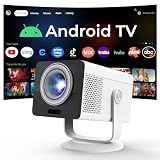 HP Projector, Power Bank Compatible for Outdoor with Dolby, Portable Mini Projector with WiFi 6 and Bluetooth 5.4, 1080P/4K Support, Auto Keystone, Smart Android TV OS, HDMI USB Type-C Ports MC400