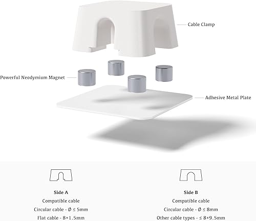 Miniatura 9 de Organizador magnético de cables  Protector de cables multiusos de escritorio y clip de gestión de cables para el hogar y la oficina