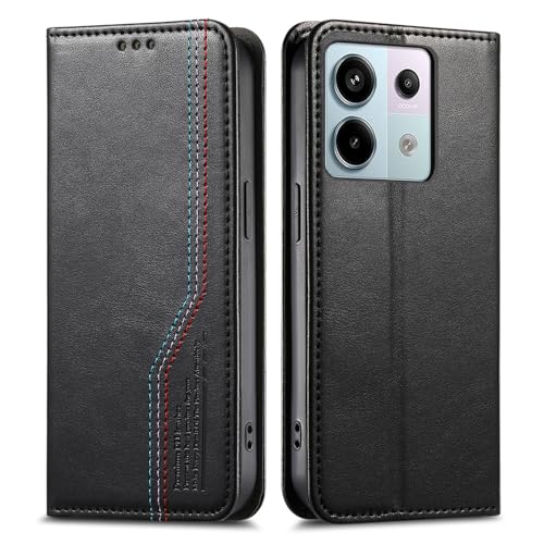 �Ή��@�� for Xiaomi Poco X6 5G �Ή��@�� for Redmi Note 13 Pro 5G �t���b�v���X�^���h �}�O�l�b�g�J�� �E�H���b�g�^�P�[�X Black