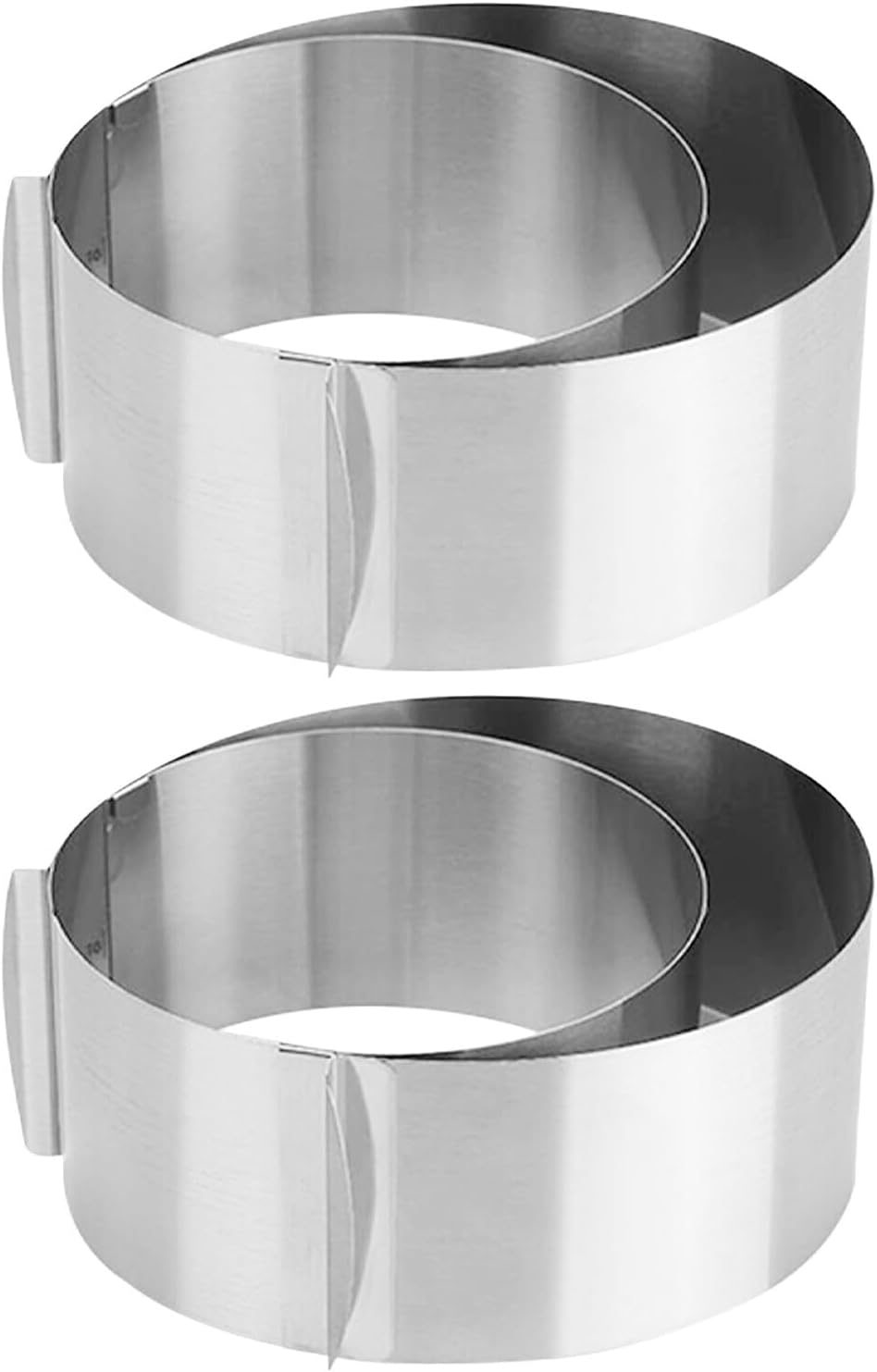 2pcs Adjustable Stainless Steel Cake Rings, Expandable 6-12 Inch round Mousse and Dessert Molds for Cheesecake Baking and Pastry Preparation