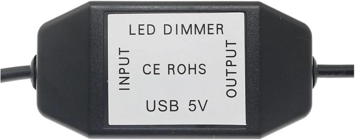 LED Knob Dimmer Switch 5V DC USB Female to Male Extension Cable with Rotary Switch Controller White Black for LED Light Strip(White)